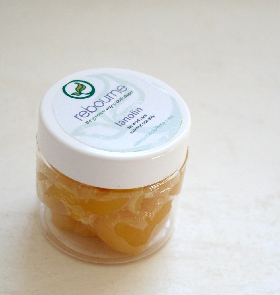 Solid Organic Lanolin for woolie care - 2 ounces - wool care - soaker care - longies - shorties - wool wraps - wool covers