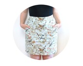 Woodland Blue Bird Pencil Skirt