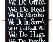 In this house we do... typography subway wood sign