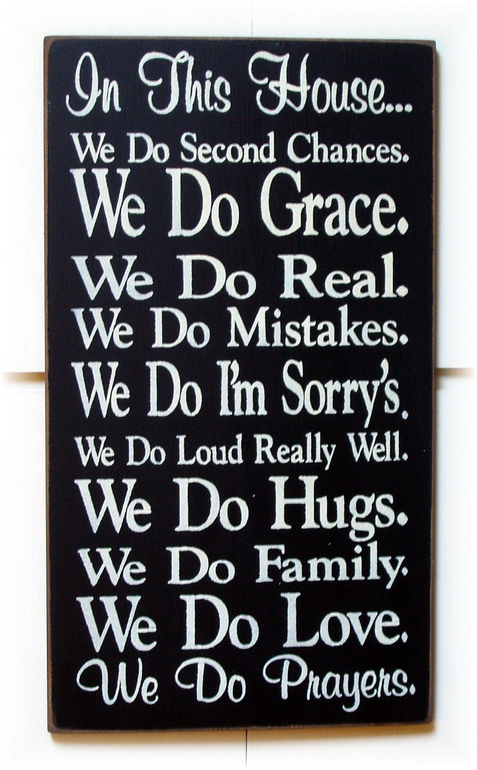 In this house we do... typography subway wood sign