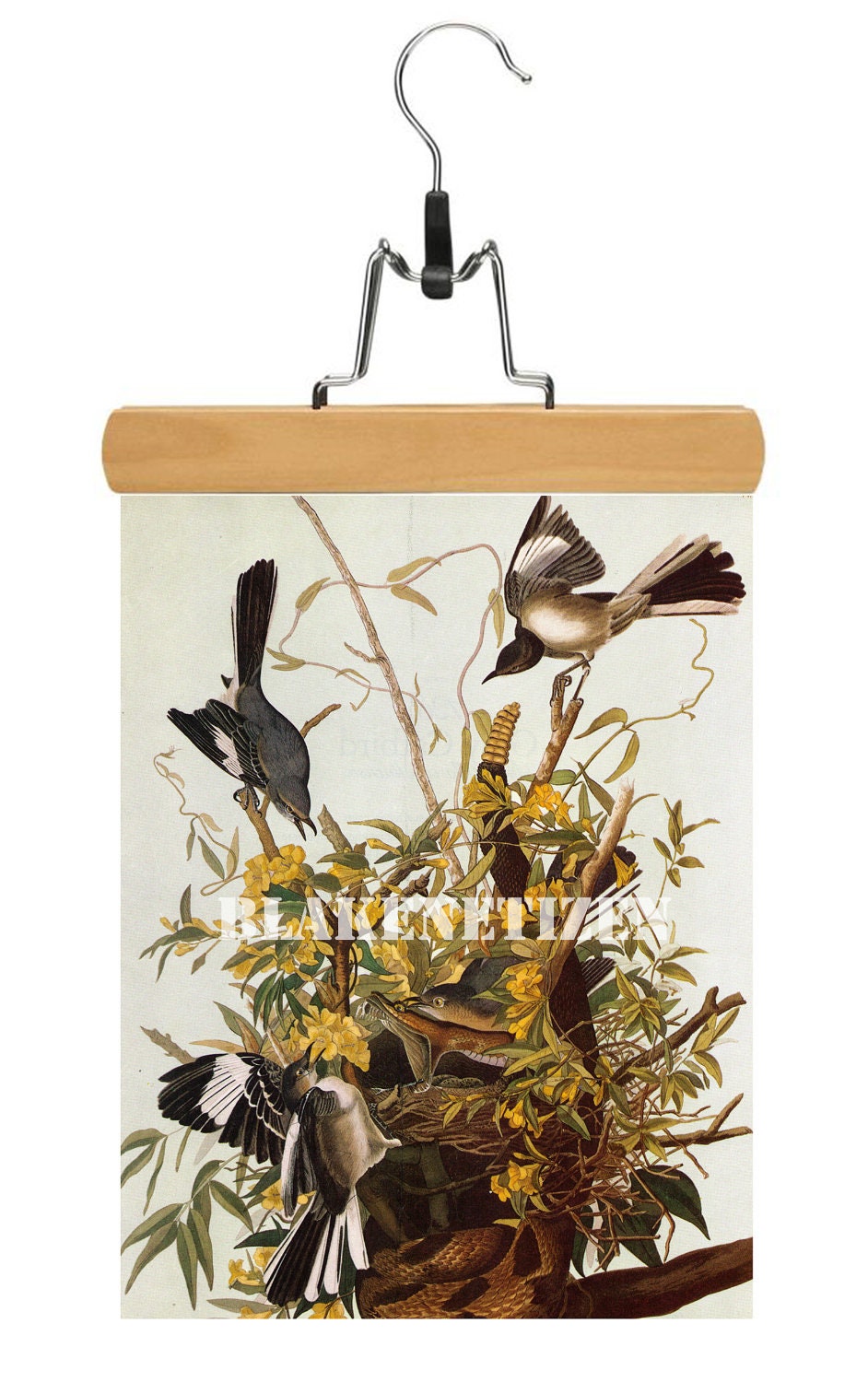 Audubon Mockingbird Vintage Ornithological Art Print on Card stock