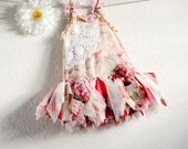 Pink Fairy Dress Toddler Clothing 4T Eco Clothing Princess Birthday Vintage Lace Children's Clothes Tattered Style 'ALLY'