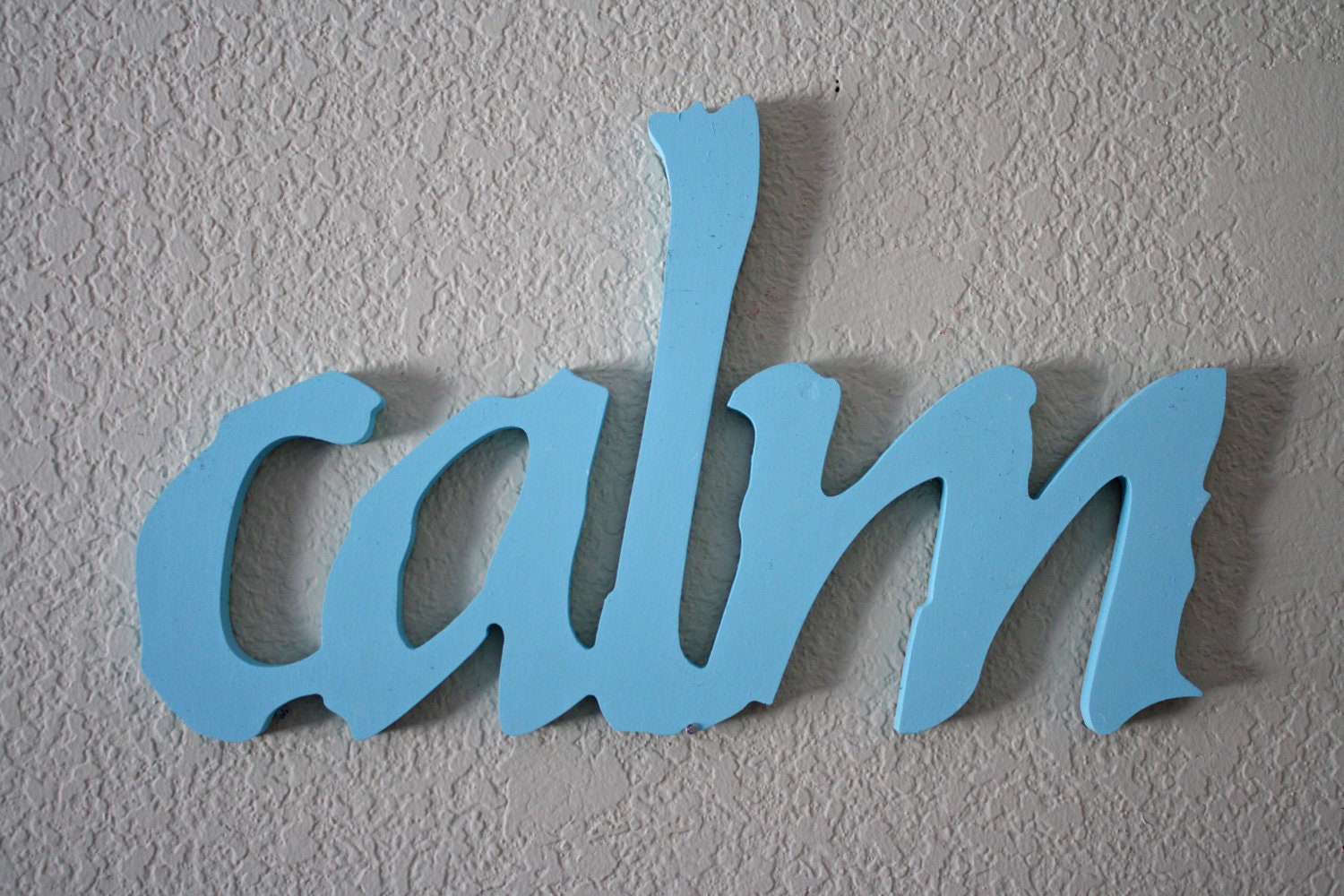 Calm wood sign- custom cut wooden word, READY TO SHIP