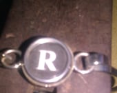 R typewriter key bracelet