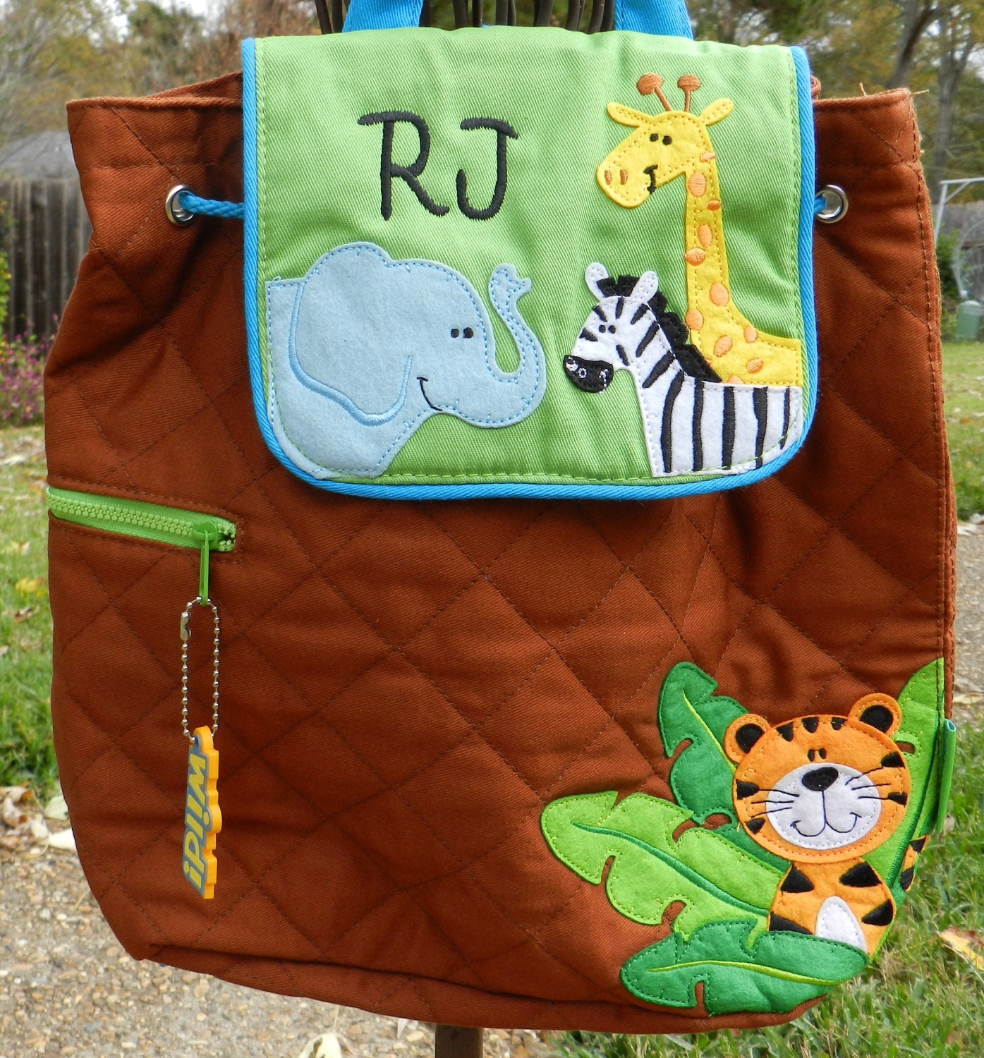 Personalized Stephen Joseph zoo animals backpack