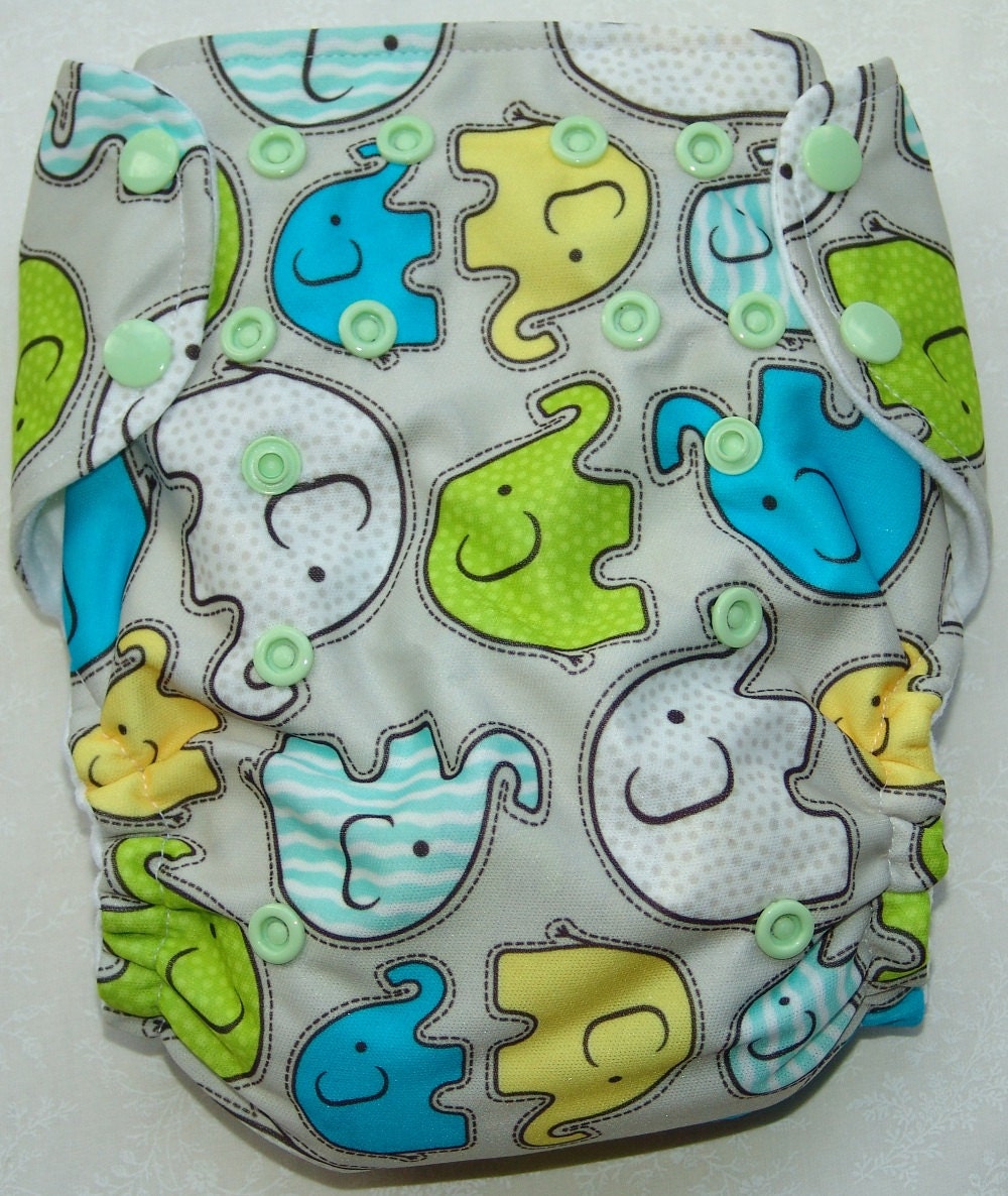 Elephant Walk Nykibaby One Size Pocket Diaper Made to order