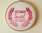Pink Ombre Home Sweet Home Cross Stitch Kit