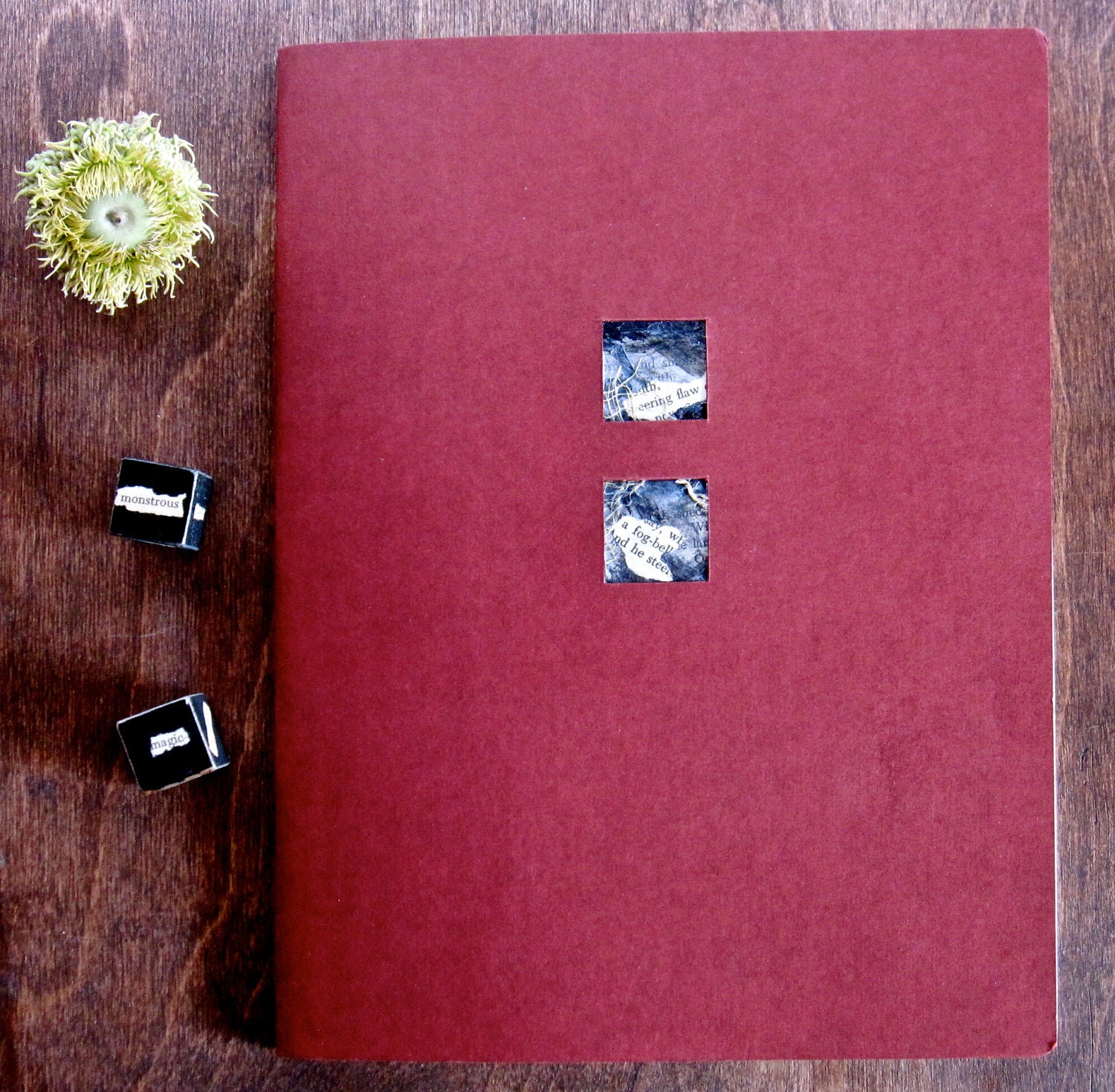 Story Poems Journal and Unblockers Writer Dice Gift Set - Dark Red Moleskine with Blue-Grey Art Insert Cyber Monday Etsy
