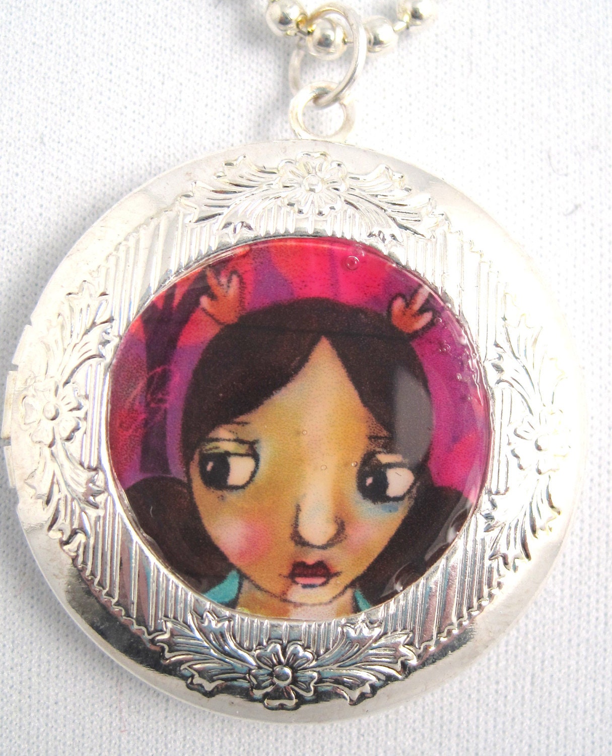 Little Deer-SIlver Plated Art Locket