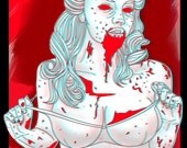 3D Zombie Pin-Up 8x10 Art Giclee Art Print Home Decoration