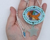 Pokémon Necklace - DRAGONITE - Dragonite Messenger Pokémon - Pokémon Movie - Nintendo Nostalgia