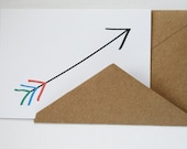 The Little Arrow --  Stationery Set of 4 Cards & Envelopes in Classic White