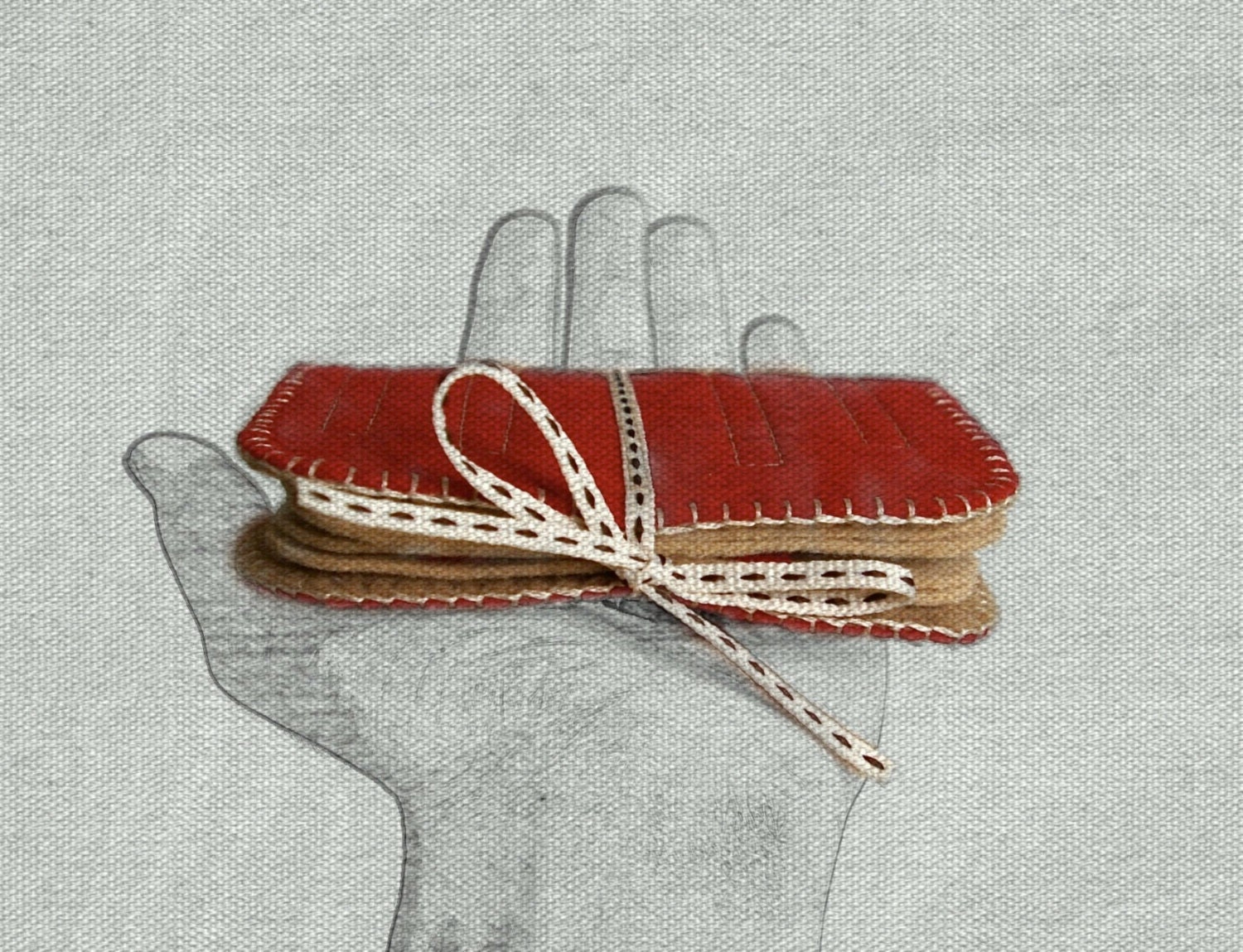 Wool Felt Needle Book // Little Red // LoftFullOfGoodies