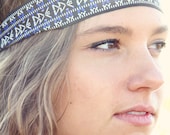 Ethnic Headband, Indie, elastic closure, Native Style, Aztec, Tribal, Wide cut