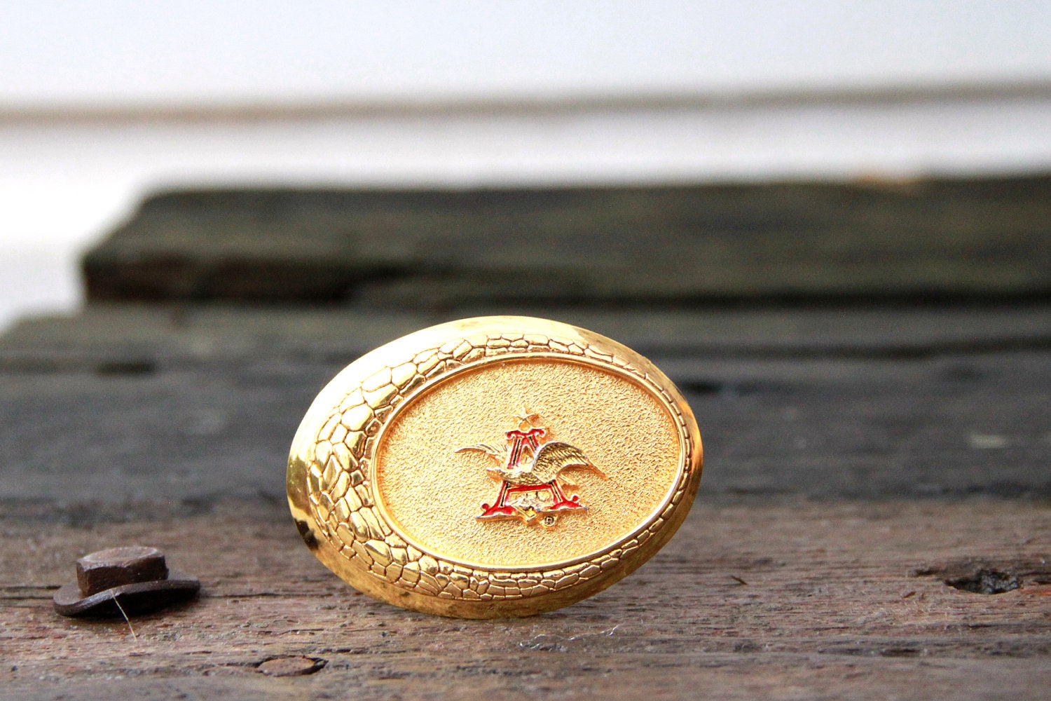 Vintage 1982 Raintree Anheuser-Busch Brass Belt Buckle