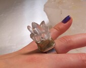 Magical Crystal Ring-Raw Minerals- Handmade Wearable Art by Pauletta