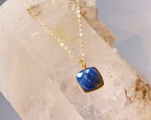 Lapiz-Blue-Lapis Lazuli-Delicate necklace-Gold Chain