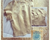 Vintage Fifites or Early 1960s Gold Crop Top Size Small by Mayfair