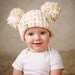 Pom Pom Hat Baby Girl Hat Chunky Pink White Blue Yellow Crochet Knit Infant Double Pom Pom Beanie Photography Prop
