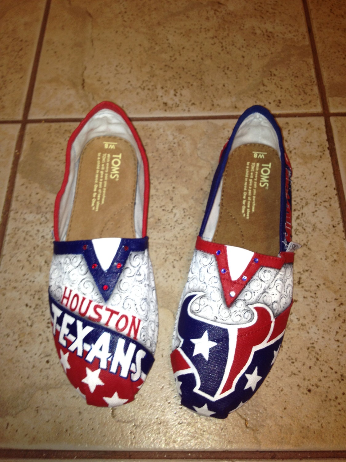 Houston Texans hand painted TOMS