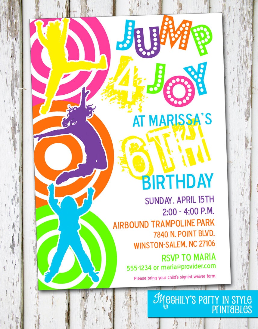 Trampoline or Bounce Invitation Il_570xn