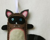 Felted little racoon, handmade woodland animal