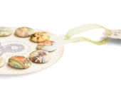 Fabric covered buttons handmade little Retro Advertisement Buttons round colorful fun