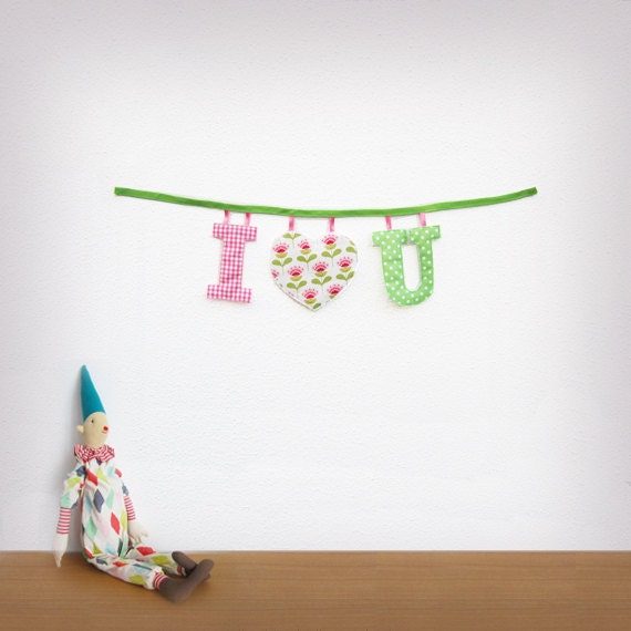 Handmade 'I LOVE U' Fabric Garland Il_570xn