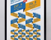 UEFA Euro 2012 Wall Chart / Football Poster / European Soccer Championship / Sport Poster