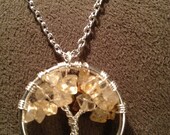 Citrine Petite Tree of Life -Handmade Jewelry Pendant Locket Celtic Goth Spirit Gemstones Wire Wrapped Trees Custom by Just4FunDesign