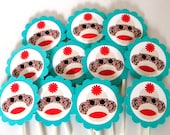 Sock Monkey Cupcake Toppers - Set of 12 Il_170x135