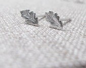 Silver Oak Leaf Earrings inspired by Charles II