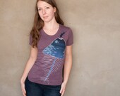 Hungry Half-Dead Fish - Ladies T-shirt - hand printed t shirt - unique silk screened women's shirt