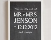 8 x 10 - Chalkboard Custom Wedding/Anniversary Print Il_170x135