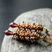 Handmade beaded  deep night sky and amethyst gold earrings with Amethyst quartz earrings  - Night Skies