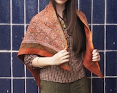 Copper wrap - nuno felt shawl