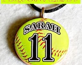 Personalized Softball Necklace Sports Pendant Player Moms Coach's Team Gifts