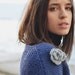 ON SALE - 20% OFF - Hand knitted wool poncho with flower detail
