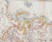 Siberia Map Antique Aquatint Copper Engraving Vintage European Cartography 1892 Victorian Geography Art To Frame
