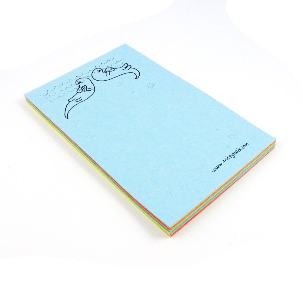 Double Otters Mini Notepad