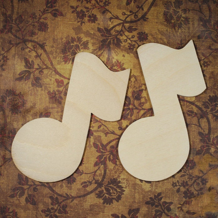 Music Note Wood Cutouts Unfinished Wood Crafts Set of 10
