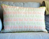 Embroidered Blah Blah Pillow