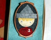 SALE Ethan...Mahogany and felt brooch