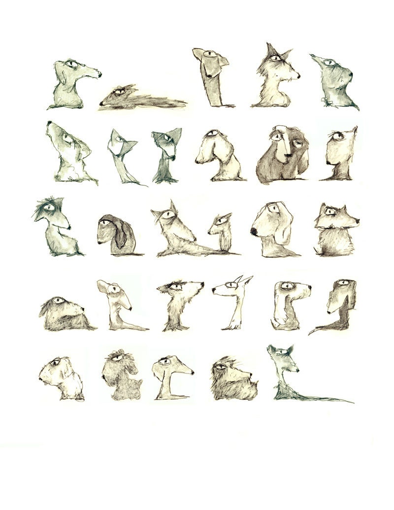 Signed, Limited Edition Giclee Print - Scribbly Dogs