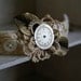 Mixed Media Assemblage Bracelet with Vintage Watch Face, Buttons, and Lace -- Handmade in Ireland