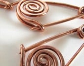 Small Copper Swirl Safety Pins
