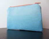 Mini Pouch - Hand Dyed Teal Ombre