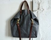 autumn soft tote in slate and cherry