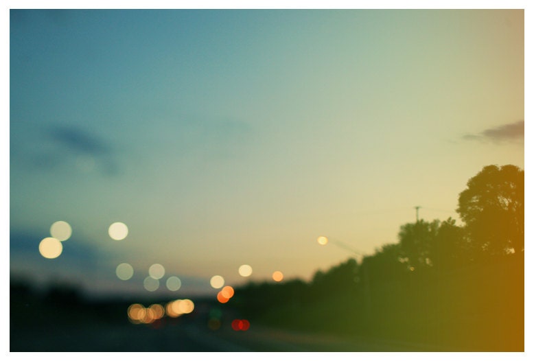 Paint the Night - Street  Photograph - Lights- Bokeh - Fine Art Photograph- Alicia Bock Photography
