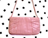 Baby Pink Pleated Shoulder Bag- Vintage 1980s
